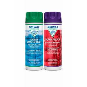 Nikwax Down, Down DUO-Pack, 300ml, Wash-In Cleaning and Waterproofing adds DWR Water Repellency to Down Filled Jackets, Outerwear, Sleeping Bags, Restores and Protects Insulation and Loft 1 pack