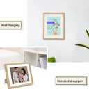 puthiac 8x10 Solid Oak Wood Picture Frame, Fits 6x8 with Mat or 8x10 Without Mat, Wall or Tabletop Display with Stand, Vertical or Horizontal, Plexi Front, 1 Pack, Natural Oak