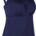 JINXUEER Women's Plus Size Swimsuit Floral Tankini Top Vintage Swimwear
 2 XL