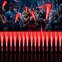 15 Pack Red Fiber Optic Wands Glow Fiber Wands Bulk LED Light Up Wands with 3 Flashing Modes LED Flashing Sticks for July 4th Halloween Christmas Valentine's Day Wedding Birthday
