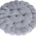 Biscuit Design Cushion for Sofa and Chair, Floor Pillow for Home Use, Light Gray