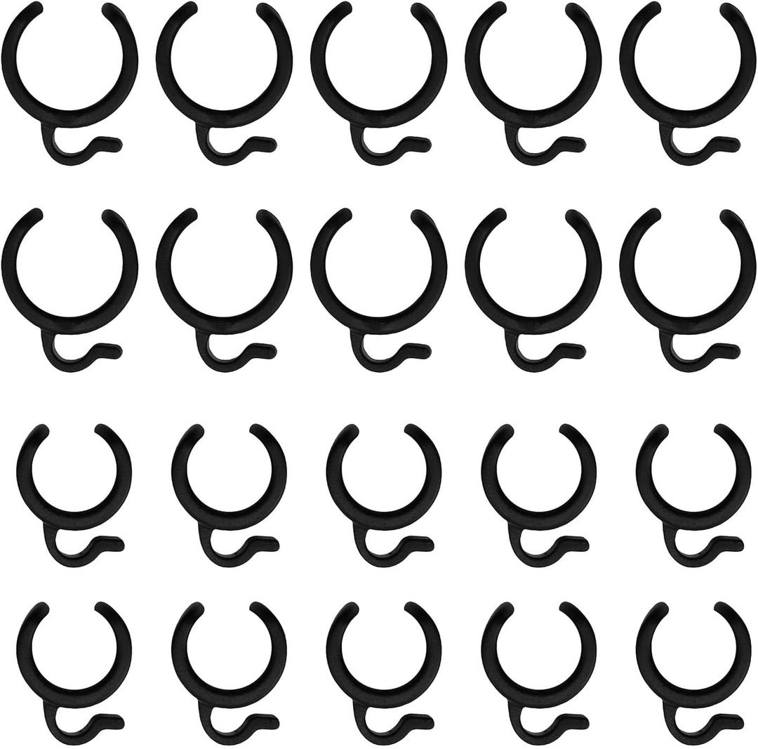 TAODAN 20/25mm Plastic Tripod Microphone Stand Cable Clip (10pcs) - Black