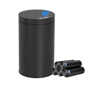 kaylowe Motion Sensor Bathroom Trash Can with Lid 4 Gallon Stainless Steel Garbage Cans Automatic Touchless Garbage Bin for Kitchen, Bedroom, Office, Living Room, Black
