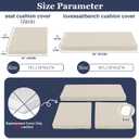 Waterproof 3-Piece Patio Sofa Cushion Cover Set - Replacement Covers for Outdoor Wicker Furniture, Bench & Seat Cushions