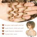 Short Curly Wigs Ombre Highlight Honey Blonde Wig with Bangs Glueless Afro Wigs for Black Women Kinky Curly Wig Dark Root to Blonde M1B/27, 4A Curls