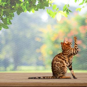 Shappy Balcony Net for Pets 16.5 ft x 2.5 ft Anti Fall Cat Dogs Netting Balcony Mesh Fence Net Screen Protection Crib Mesh for Pets Patios Stairway Clear Stair Banister Guard Apartment(White)
