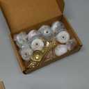 Dresser Knobs for Cabinets and Drawers - Handmade Ceramic Kitchen Cupboard Wardrobe Pull Handle Countryside Boho Decor Furniture Hardware - Green Gold - Pack of 8