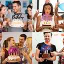 BEISHIDA Happy Birthday Cake Topper - Hot Pink Glitter, Perfect for Girl's Women's Birthday Parties, Reusable Keepsake