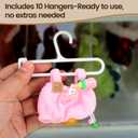 Clear Doll Wardrobe Storage Box Compatible with 15/17cm Doll Clothes & Accessories, Clear Display Box Shelf, Includes 10 Hangers, 1 Rod & 2 Supports, Stackable