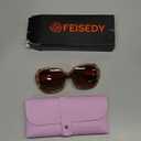FEISEDY Polarized Women Square Sunglasses Sparkling Composite Shiny Frame B2289