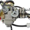 GOOFIT 4 Stroke PD24J Carburetor with Intake Manifold Pipe for GY6 125cc 150cc 152QMI 157QMJ 1P57QMJ ATV Scooter