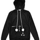Bocianelli Pet Cat Dog Pouch Hoodies Pullover Sweater Pocket Hoodie Cat Dog Holder Carrier Sweatshirt (Medium, Black)