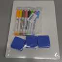 Set of 12 Small White Board Dry Erase Boards Classroom Pack 9" x12 Double Sided Personal Whiteboards for Students Teachers School Supplies Lapboards Mini Whiteboard Erasers Incl and Colors Pens