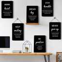 Drsoum Inspirational Office Wall Sign Decor - Motivational Quotes for Living Room - Encouraging Metal Sign for Bedroom - Sayings for Wall Decor - 12 x 8 Inch Set of 6