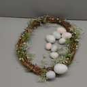 Lyrow Easter Wreaths for Front Door 18 Inch Boho Neutral Artificial Grapevine Pastel Spring Wreaths with Easter Eggs Twig Berry for Entryway Mantel Window Indoor Outdoor Farmhouse Decorations