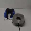 Travel Pillow for Airplane-2 Pack Memory Foam Neck Pillows, Soft Support Travel Essentials for Travelling, Sleeping Rest, Car, Train and Home Use(Grey&Blue)