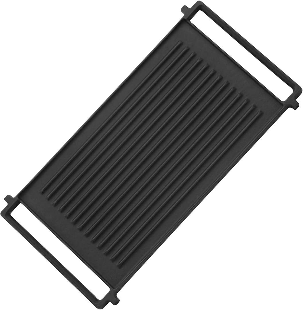 WB31X24998 Gas Stove Griddle Plate, griddle Replacement Parts, Heavy Duty Cast Iron Reversible/Grill Combo for GE Stove (Black)