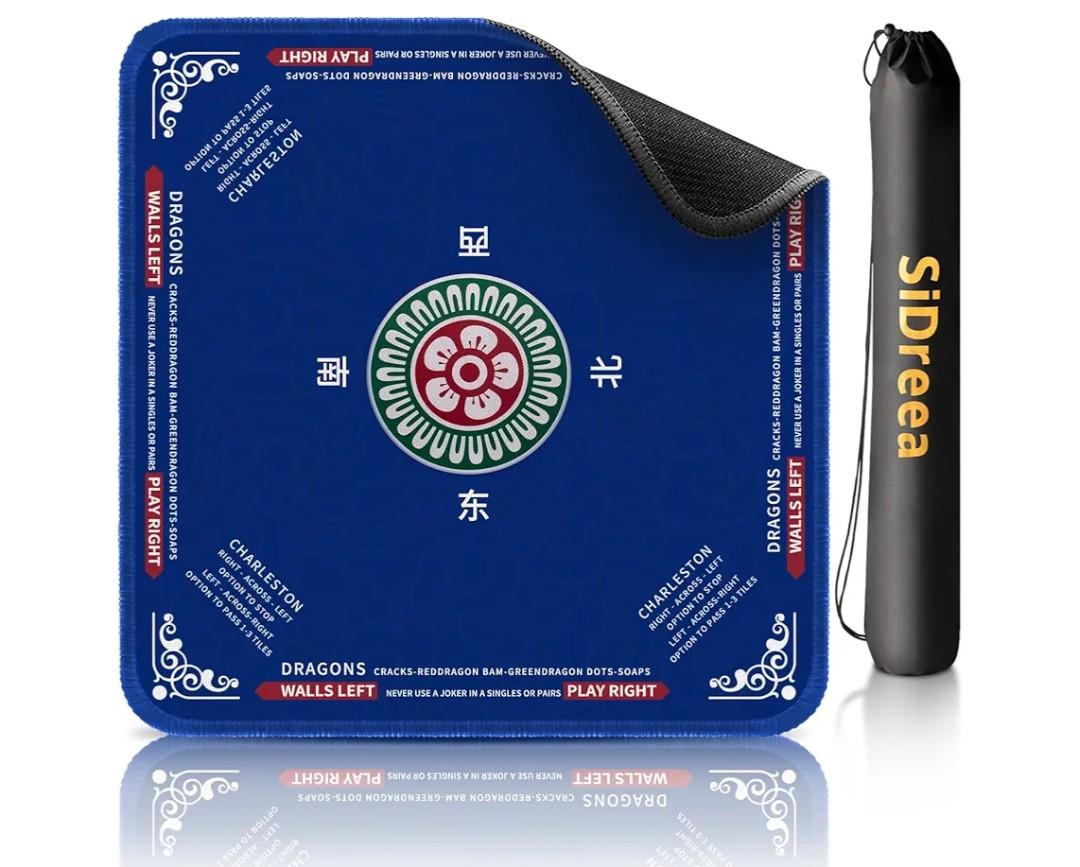 Mahjong Mat, 32.4×32.4 Inch Noise Reduction AntiSlip Mahjong Mat for Table, Mahjong Table Mat for Poker, Card, Board Games Table Mat, Tile Games, Dominoes