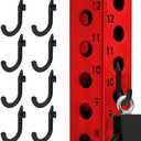 Topfinder 8Pcs Squat Rack Accessories Hook Holder,Power Rack Attachments Hooks,DIY Storage Hook for Resistance Bands Barbell Collars and Gym Accessories (Black)