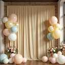 10 ft x 10 ft Wrinkle Free Champagne Backdrop Curtain for Parties, 2 Panels 10ft Polyester Champagne Photo Backdrop Drapes for Graduation Birthday Wedding Party Stage Curtains