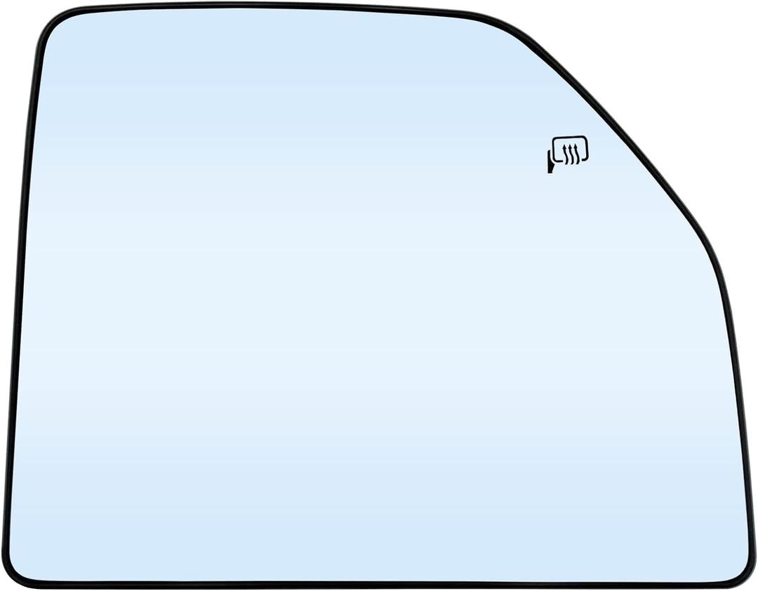 Power Heated Upper Mirror Glass, Compatible with 2015-2022 Ford F150 Truck F250 F350 F450 F550 Super Duty, Replace FL3Z17K707G Passenger Side View Heated Upper Convex Mirrors Glass with Rear Holder (15-22 F150-550)
