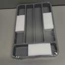 Kitsure Cutlery Drawer Organiser for Kitchen - Adjustable Cutlery Tray for Effortless Utensil Sorting, Versatile Kitchen Storage & Organisation Solution, 12.13" x 1.54" x 8.07"~13.90", Grey (Medium)