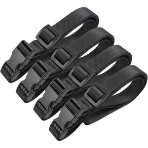 Vigorport Utility Straps Quick Release Nylon Backpack Accessory Bag Strap,Adjustable for Hiking,Travel,Outdoor Sports-4 Pack (Black, 0.75" W-40 L)