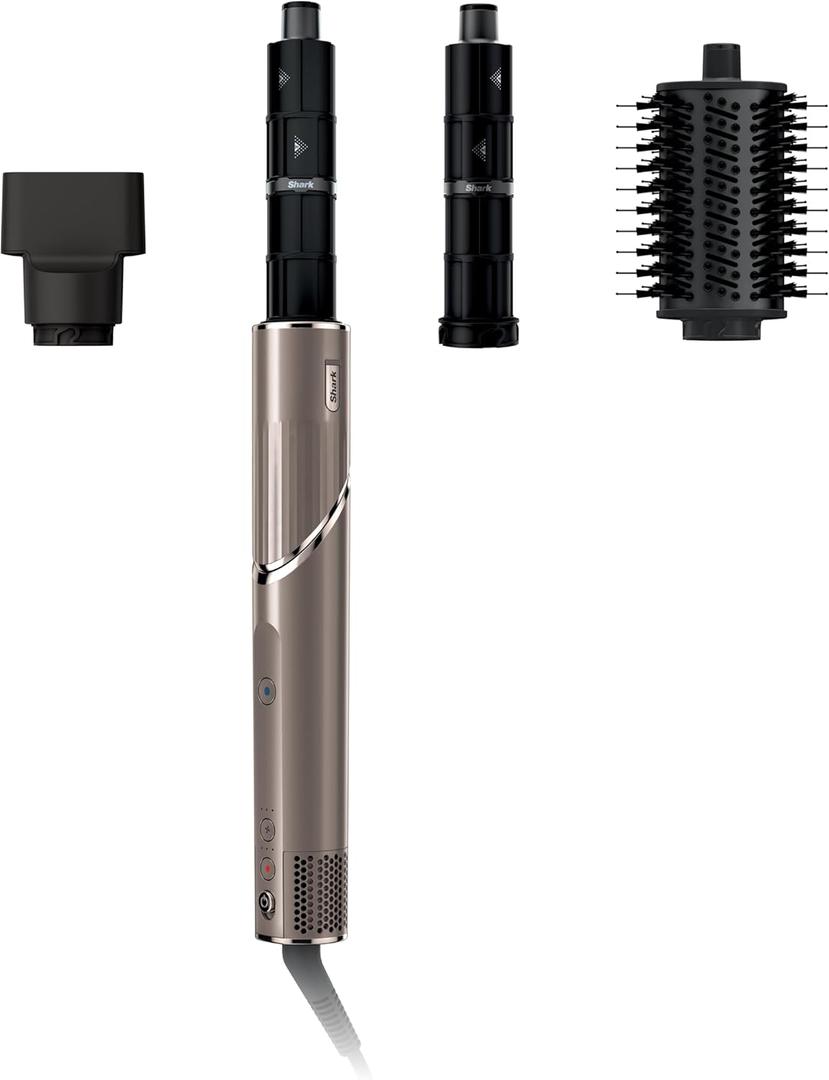 Shark FlexStyle Air Styling & Drying System, Powerful Hair Blow Dryer & Multi-Styler with Auto-Wrap Curlers, Oval Brush, Concentrator Attachment, Mocha, HD431BR