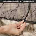 Black Mosquito Net for Single to King-Sized Beds 2 Openings or Fully-Enclosed Bed Canopy Conical Design for Decoration or Travel Free Bag & Hanging Kit for Easy Setup