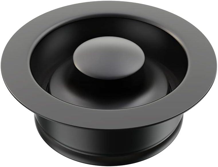 Sink Flange for Garbage Disposal Stopper Universal Stainless Steel Flange Plug Fit 3-1/2 Inch Standard Sink Drain Openings Garbage Disposal Flange Stopper Kit Replacement Accessories (Matte Black)