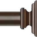 KAMANINA Bronze Curtain Rods for Windows 72 to 144 Inch(6-12ft), Heavy Duty Long 1 Inch Curtain Rod 32 to 144 Inches, Decorative Single Drapery Rods, Square End