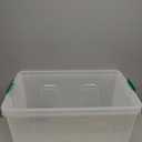 IRIS USA 94 Qt. Stackable Plastic Storage Bins with Lids, 2 Pack - BPA-Free, See-Through Organizing Solution, Latches, Durable Nestable Containers, Secure Pull Handle, Made in USA - Red