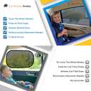 Car Window Shades, 2 Pack Breathable Mesh Side Sun Stretch Screens for Baby/Camping Heat Block UV Protection, Back Covers Car, Truck, SUV, Van-(Large 49"x22")