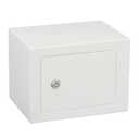 ELLAIG Safe Box Small Safe Money Cash Safe Keys Gun Safe 6.7"D x 9.05"W x 6.7"H 0.24 CuFt Mini Security Lock Safe Boxes for Coin Home Office Hotel Rooms Business Jewelry Gun (White)