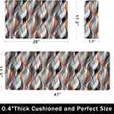 Kitchen Mats for Floor Modern Abstract kitchen rugs Grey and Orange Stripe Anti Fatigue Kitchen Mats Waterproof Floor Mats Cushioned Non-Skid Standing Mats for Kitchen, Set of 2,17.3 x 28+17.3 x 47