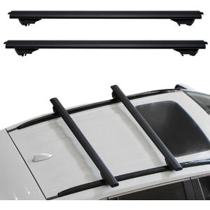 51.2" Universal Roof Rack Cross Bars, Fits for Side Rails Spacing Less Than 49.3'', Adjustable Cross Bars for Most Vehicles with Raised Side Rails (with Gap) / Flush Roof Rails