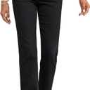 OFLUCK Straight Leg Mom Jeans for Women High Waisted Trendy Ankle Jeans Boyfriend Denim Tapered Leg Pants (6 Short, Black)