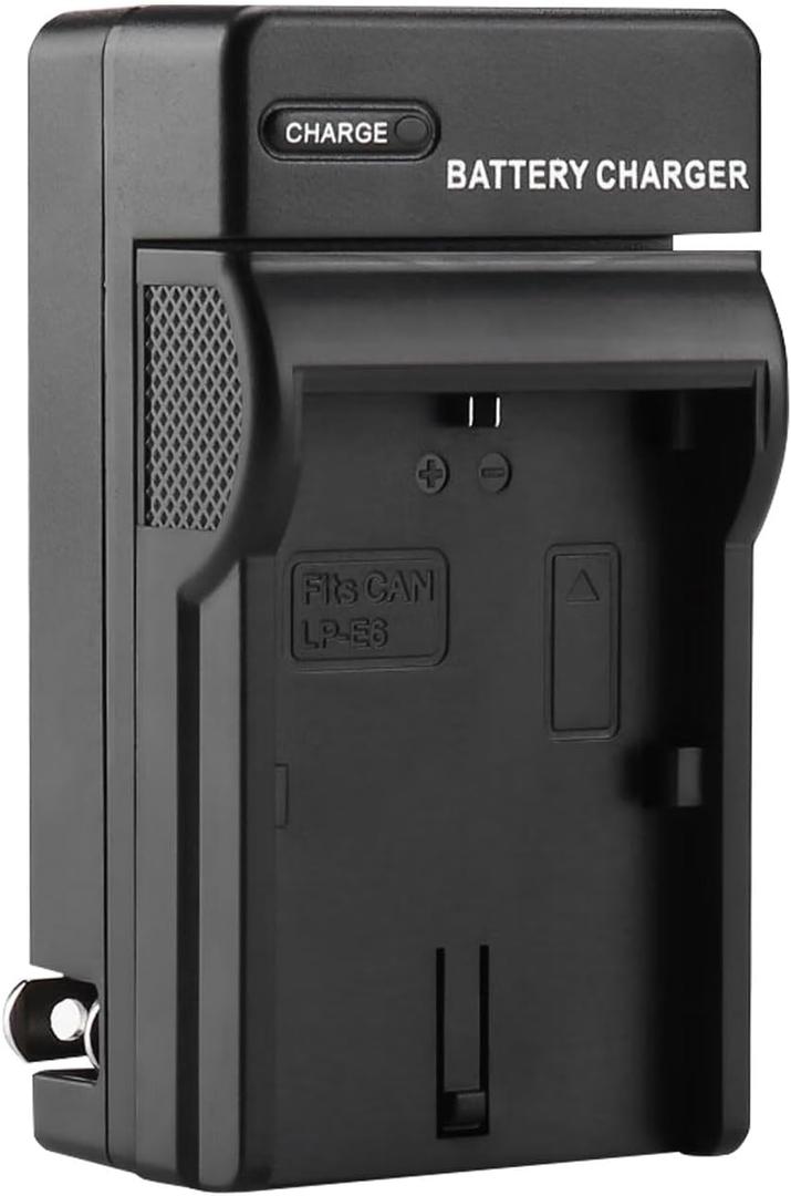 LP-E6 Battery Charger for Canon EOS 70D 80D 90D 6D 60D, 5D Mark IV, III, II, 5DS, 6D Mark II, EOS R Cameras and More, Black