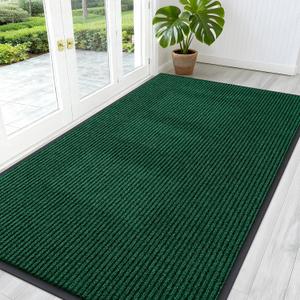 OLANLY Front Door Mat Indoor Outdoor Entrance, Waterproof Heavy Duty Doormat, Fade Resistant, Low Profile, Easy Clean Patio Porch Welcome Floor Mats for Entry, 59x30, Green