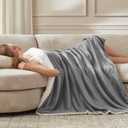 Heated Blanket Throw Size Fast Warming Heating Electric Throw Blanket with 6 Heat Settings & 4 Hours Auto-Off, Ideal Gift for Her, 50"x60", London Grey