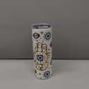 Birthday Gifts for Women Her Mom, Evil Eye Insulated Skinny Tumblers Cup Coffee Mug with Lid 20oz Reusable Water Bottle for Hot & Cold Drinks Tea Cup Iced Coffee Thermos Travel Mug (Pack of 1) (Golden)