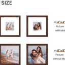 upsimples 8x8 Picture Frame, Display Pictures 4x4 with Mat or 8 x 8 Without, Wall Hanging Photo Frames, Brown, 1 Pack