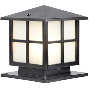 Outdoor Modern Patio Pillar Lights Square Fence Outdoor Column Lamp Traditional E27 Waterproof Column Headlight Outside Fixture Deck Lighting for Patio, Porch, Yard, Garden, 10*10"