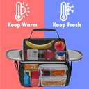 opux Insulated Lunch Bag Women Men, Dual Compartment Leakproof Lunch Box Adults Kids, Double Decker Meal Prep Bento Lunch Cooler Tote with Shoulder Strap for Work Office School Travel, Black