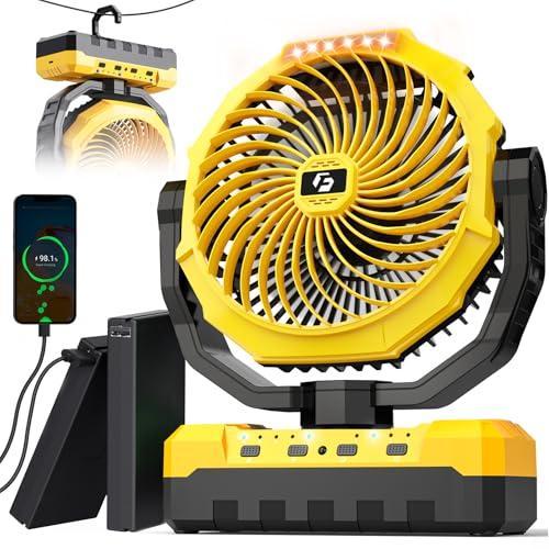 36000mAh Camping Fan,120H Rechargeable Fan Portable with Detachable Battery