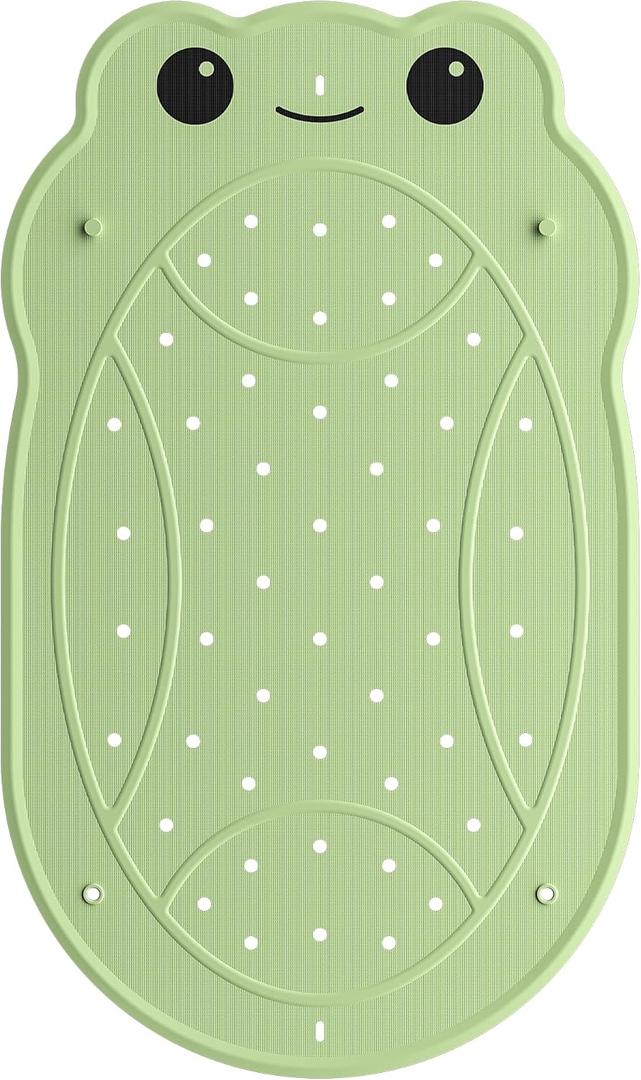 UNEEDE Kids Bathtub Mat Non Slip Shower Mat for Toddlers, Washable Anti Slip Tub Surface, Soft Rubber Mat for Bathtub Shower, Waterproof Bathtub Essentials for ChildrenNot for Textured Surfaces (Green Frog)