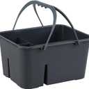 Wekioger 1-Pack Plastic Carry Caddy with Handle, Cleaning Caddy Organizer, Gray