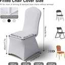 150 PCS Banquet Chair Covers for Wedding Universal Polyester Spandex Chair Cover Stretch Slipcovers for Party Dining Flat-Front Chair (White)