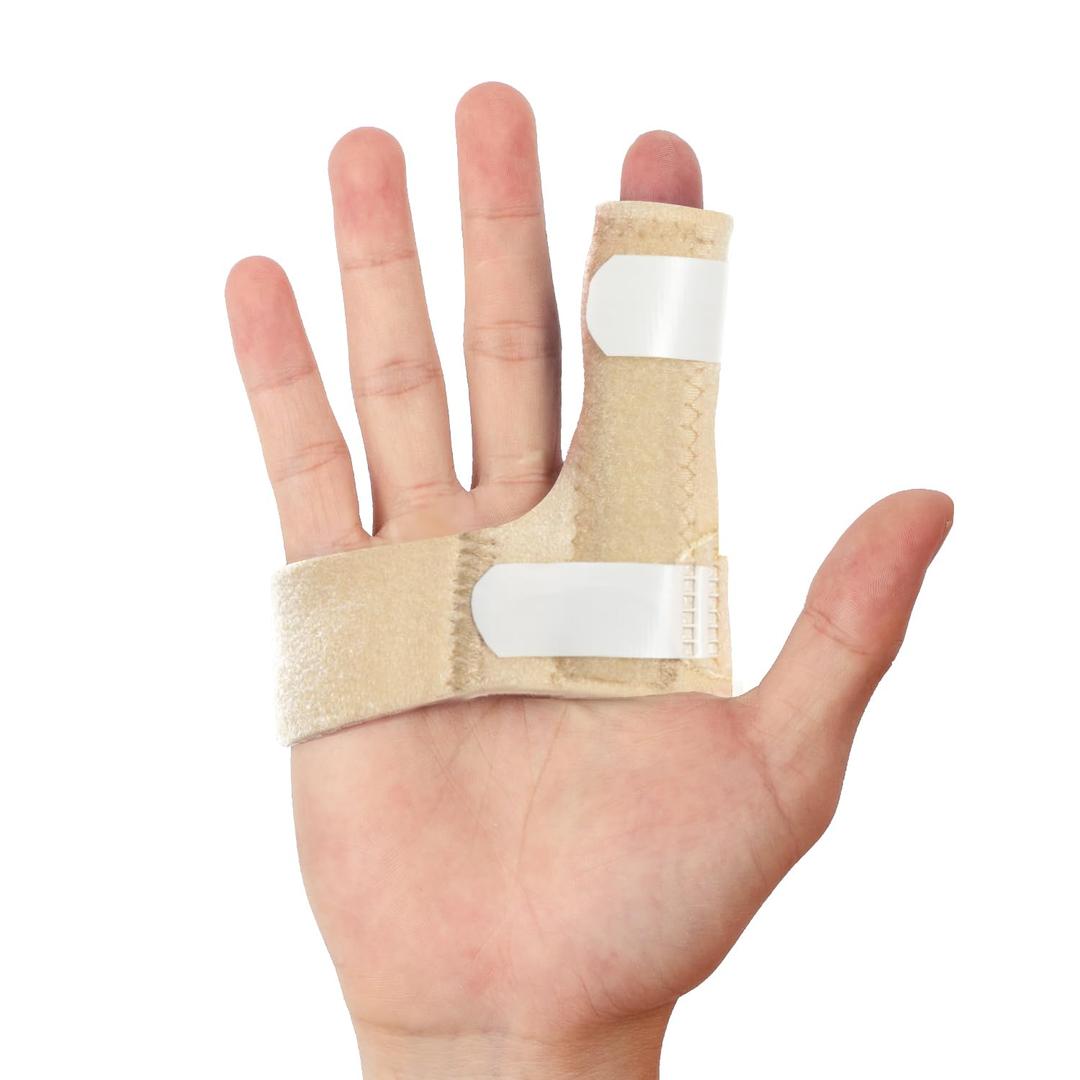 Promifun Finger Braces, Trigger Finger Splints for Straightening, Mallet Finger and Broken Finger, Finger Straighteners Provide Support and Relieve Pain - Khaki (Beige)