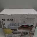 Vinyl Record Player with Speakers,3 Speed Turntable with Latest Bluetooth 5.3, Aux Input, Headphone Jack, RCA Output and Auto Stop, Mirror Vintage Wooden Brown